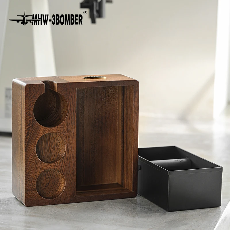 Детонационная коробка для эспрессо 51/53/54 мм тампонговая станция кофейная детонационная деревянная 4 в 1 ореховая