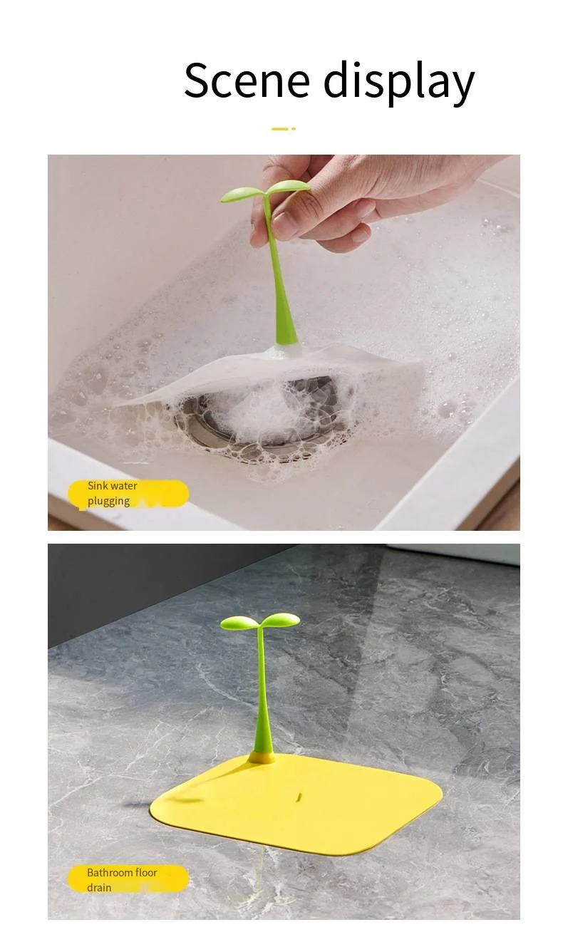 Drain cover household small bean sprout drain silicone sewer deodorant cover toilet bug cover bean seedling drain mat factory