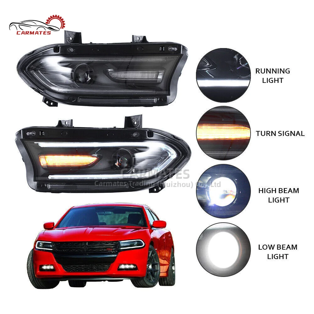 Carmates Led Headlights Drl Daytime Running Light Lamp For Dodge ...