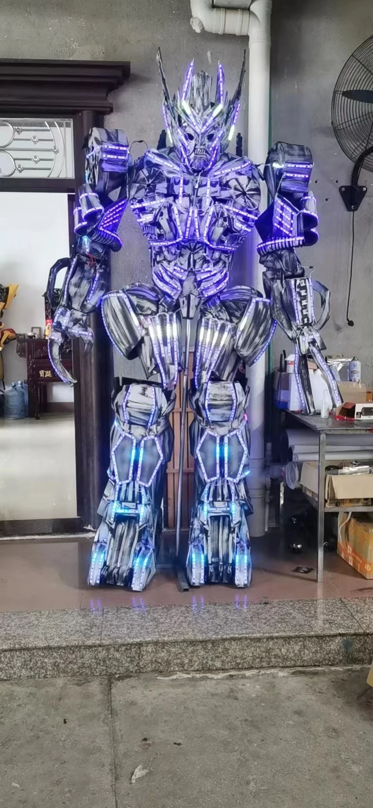 애니메이션 모델 코스프레 의상 조명 댄스 Led 로봇 의상 핸드 크래프트 Led 라이트 트랜스 메가 트론 의상