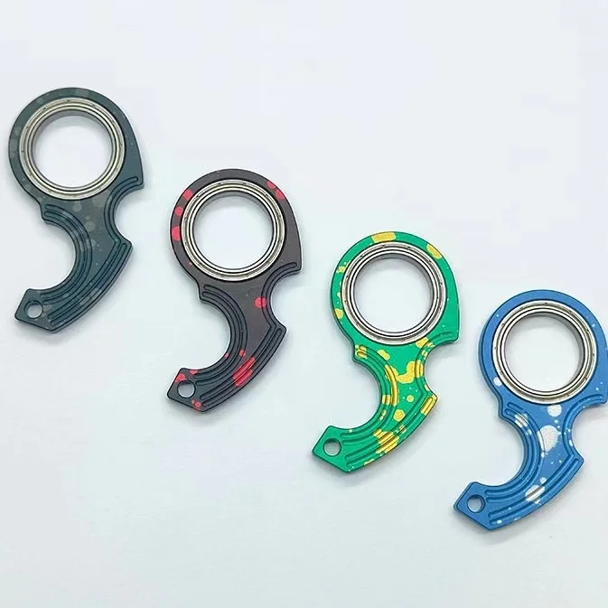 Creative Keychain Fidget Spinner Anxiety Stress Relief Toys Revolve Cool Keyring Relieving Boredom ADHD Gift Karambit Spinner