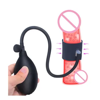Inflatable Pump Cock Ring Liquid Silicone Male Masturbator Penis Resistance Ring Delay Ejaculation Penis Rings Sex Toys For Men