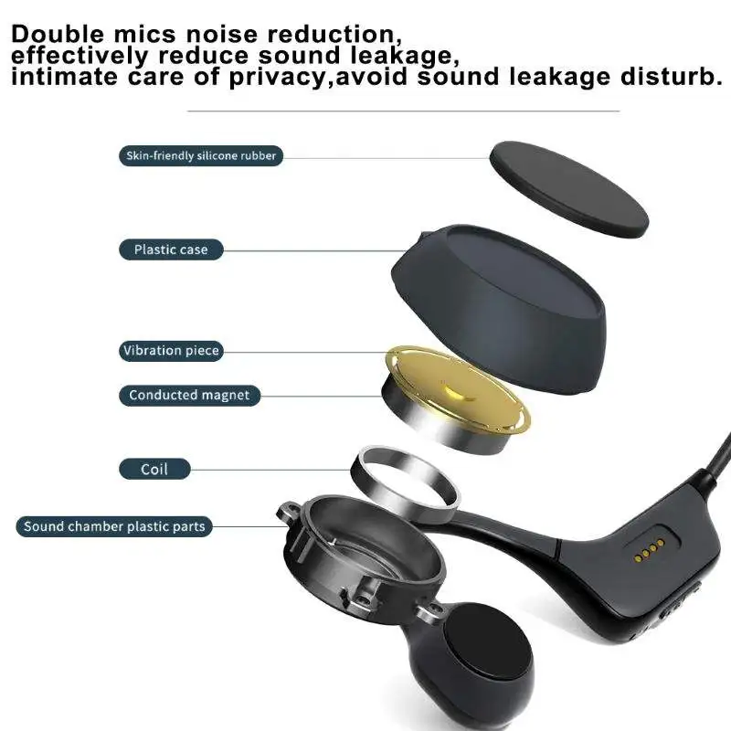 Starsky IPX5 Waterproof Talkback Business Headset Bone Conduction Headphone with LED Battery Indicator and Mic