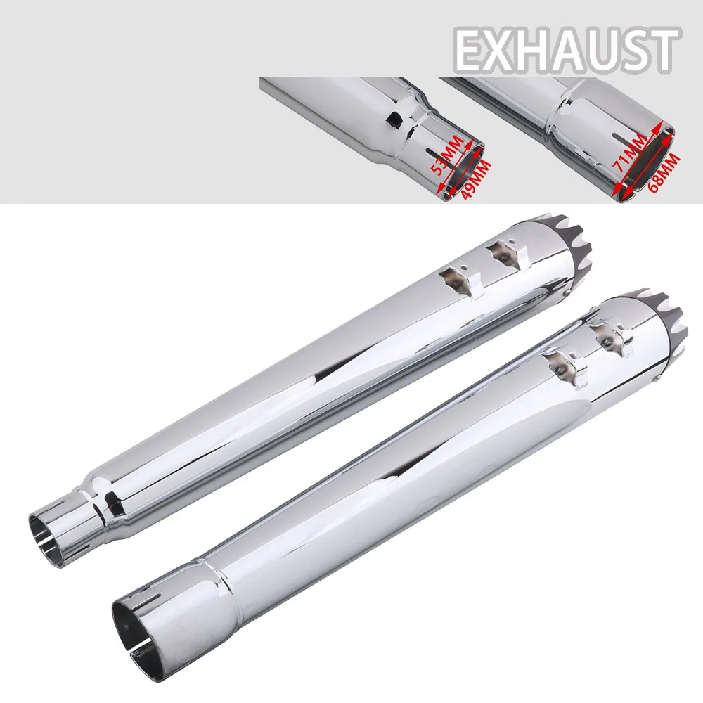 JFG 2017-UP универсальная выхлопная труба с двойным выходом для туристических моделей бакеров комодов ROAD KING ELECTRA GLIDE