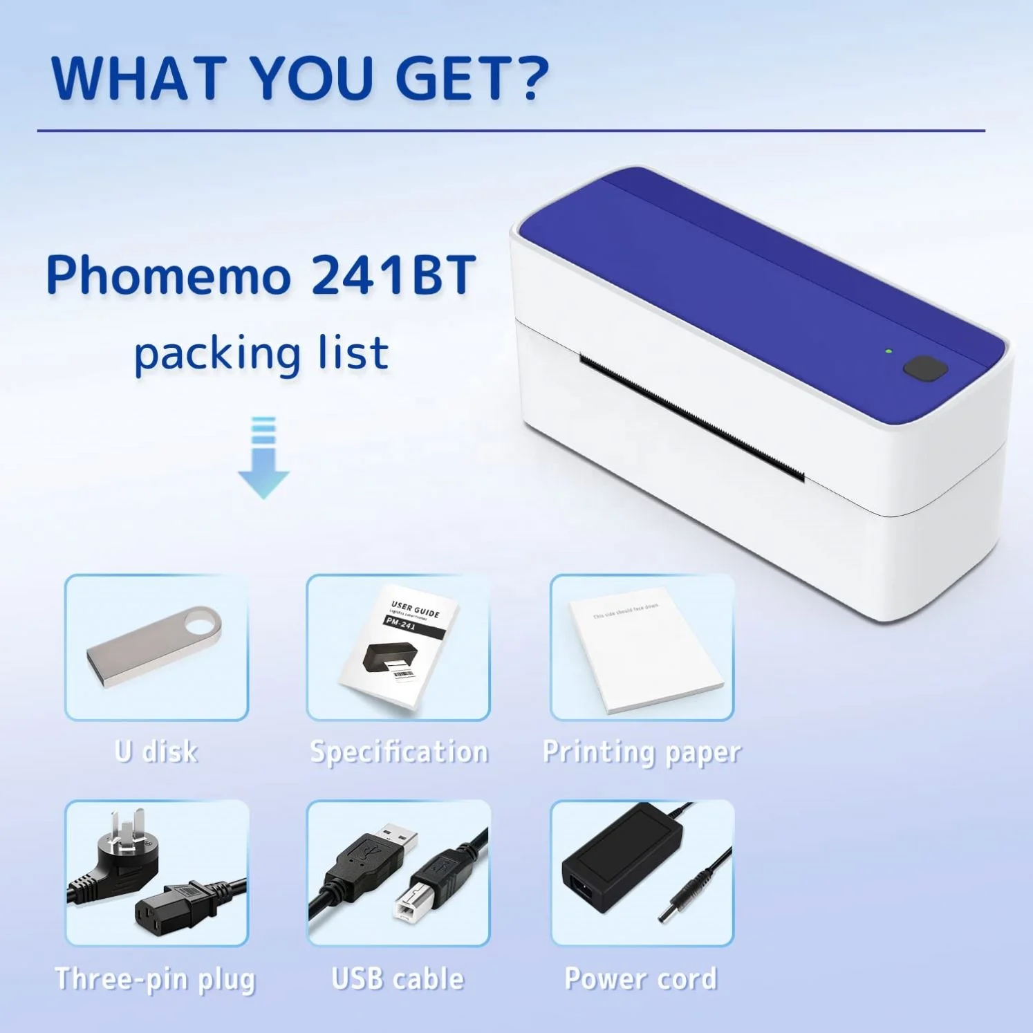 Wholesale Phomemo 241BT 4x6 imprimante d'étiquettes thermiques