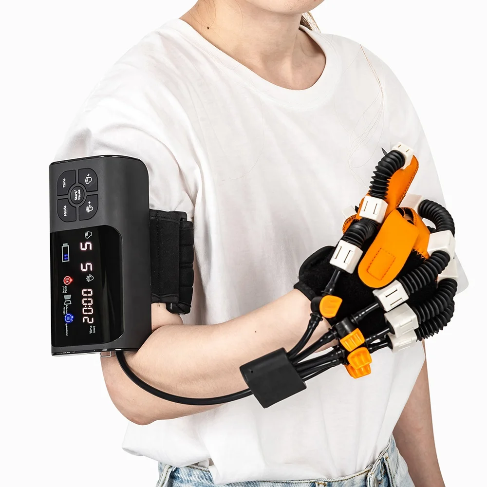 Portable each carry hand rehabilitation robot devices with pneumatic gloves for stroke hand function exercise