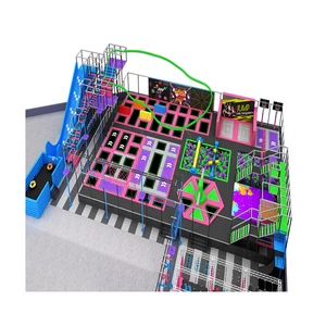 ABAM Factory Hot Selling Zip Line Climb Wall Ninja Adventure Indoor Trampoline Parks for Amusement Park