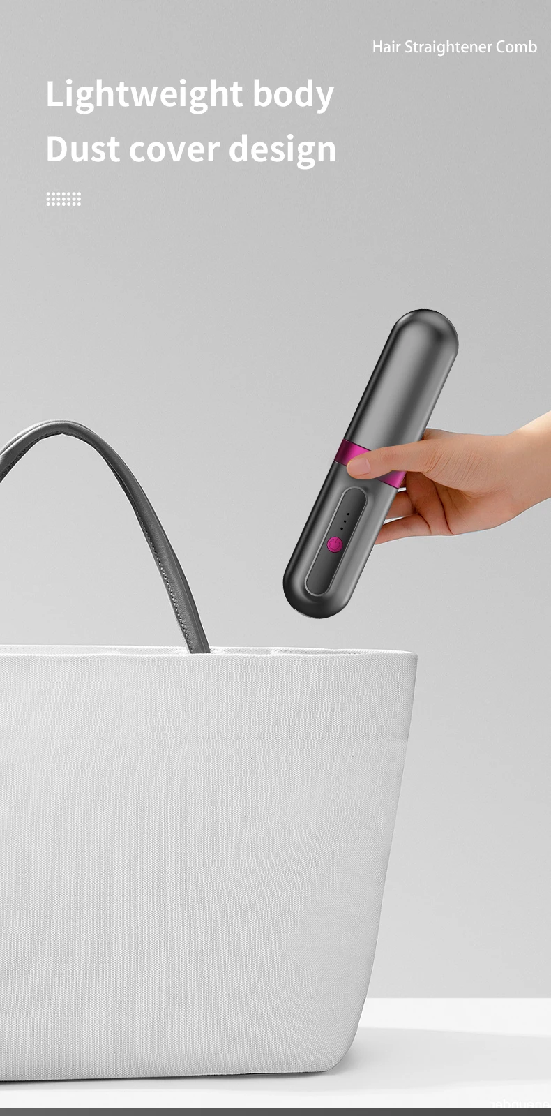 Professional Cordless Hair Straightener Comb LED Display Portable Wireless Rechargeable Hair Straightener Brush