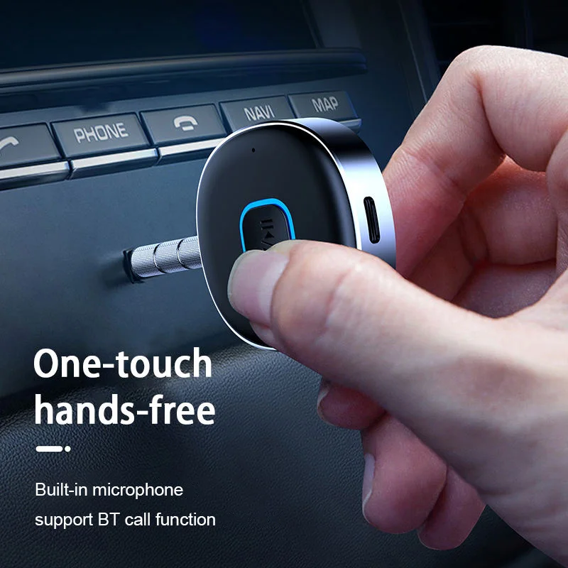 New Design JL-J33 Universal BT Receiver 3.5mm AUX Wireless Audio Receiver Built-in Mic Bt 5.0 Adapter Handsfree Car Kits