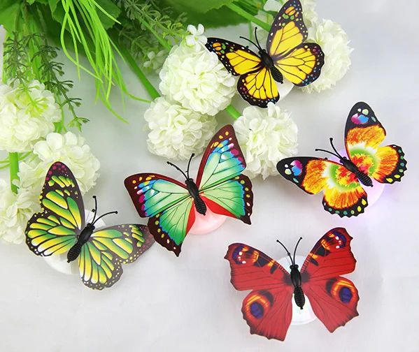 Wholesale wedding decoration 3D butterfly night lamps USB Mini LED home decor lighting Small Square Night Light