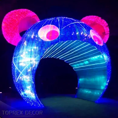 TOPREX  Large 3D Outdoor LED Mickey Mouse Christmas Lights IP65 Waterproof Rust-Proof Arch Motif for Event Decoration