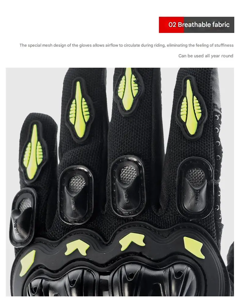 Men and Women Full-Finger Touchscreen Cotton Motorcycle Gloves in Black/Red/Pink/Blue for Road Racing and Cycling