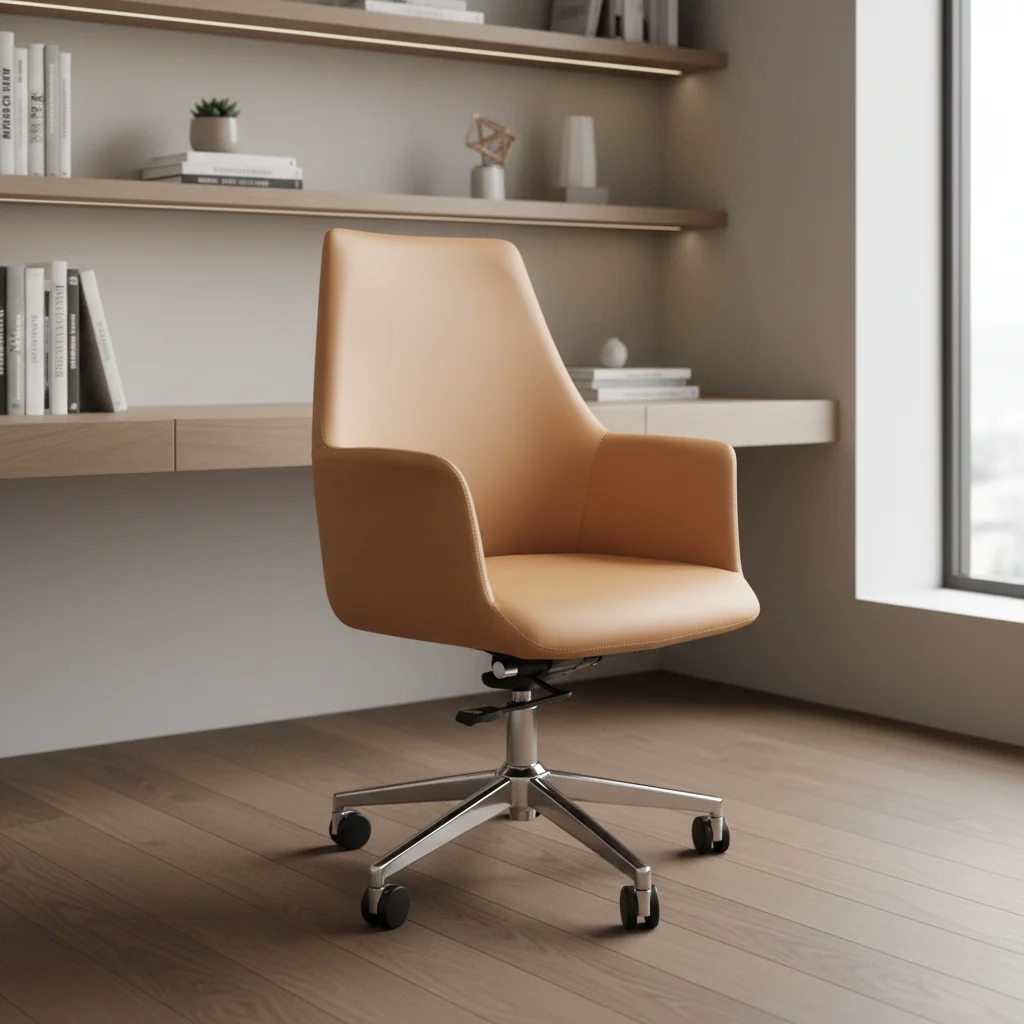 Fixed Headrest Executive Task Chair with Steel Base and Aluminium Frame Swivel Office Chair 2