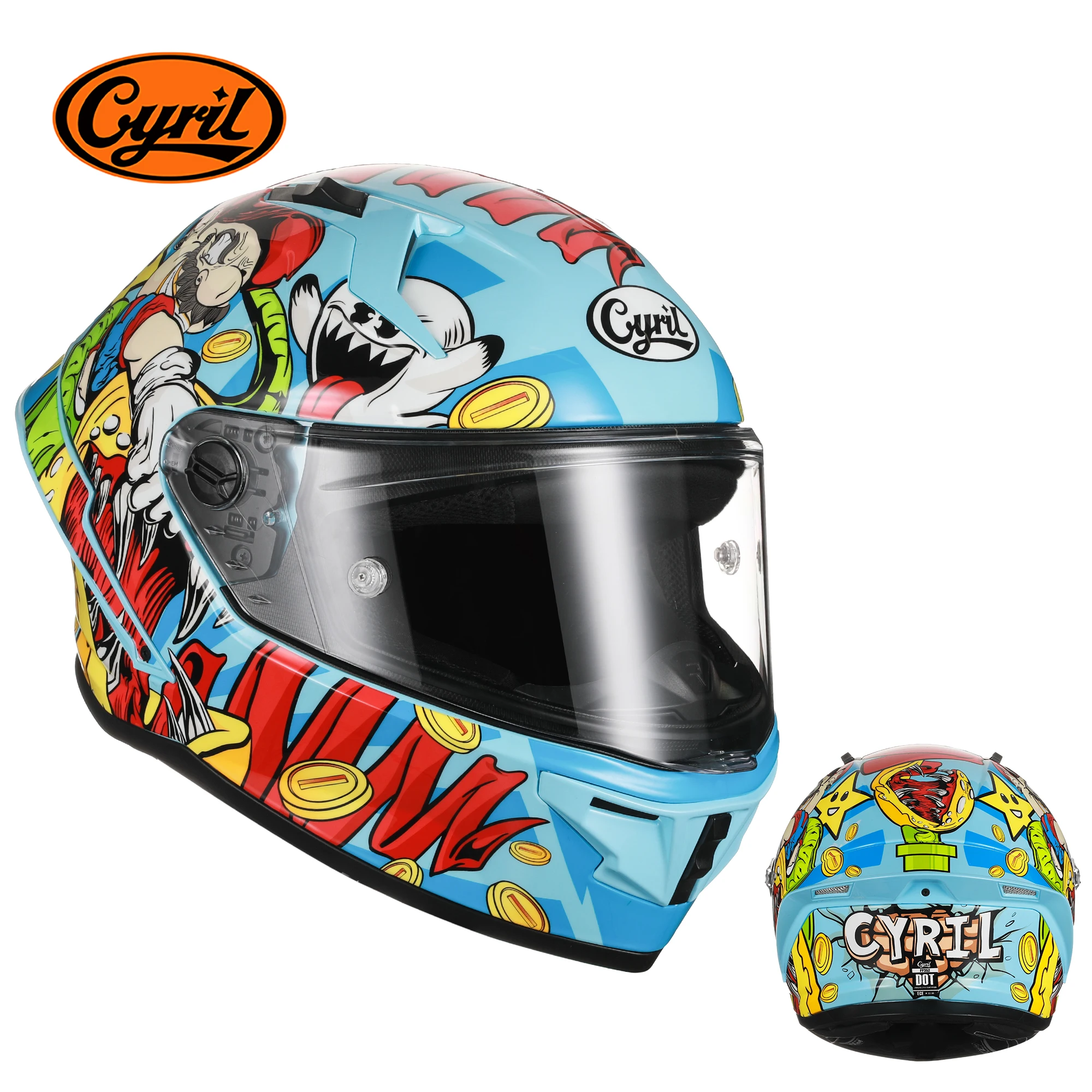 Fashion Cyril R1 Ladies Full Face Motorcycle Helmet - DOT