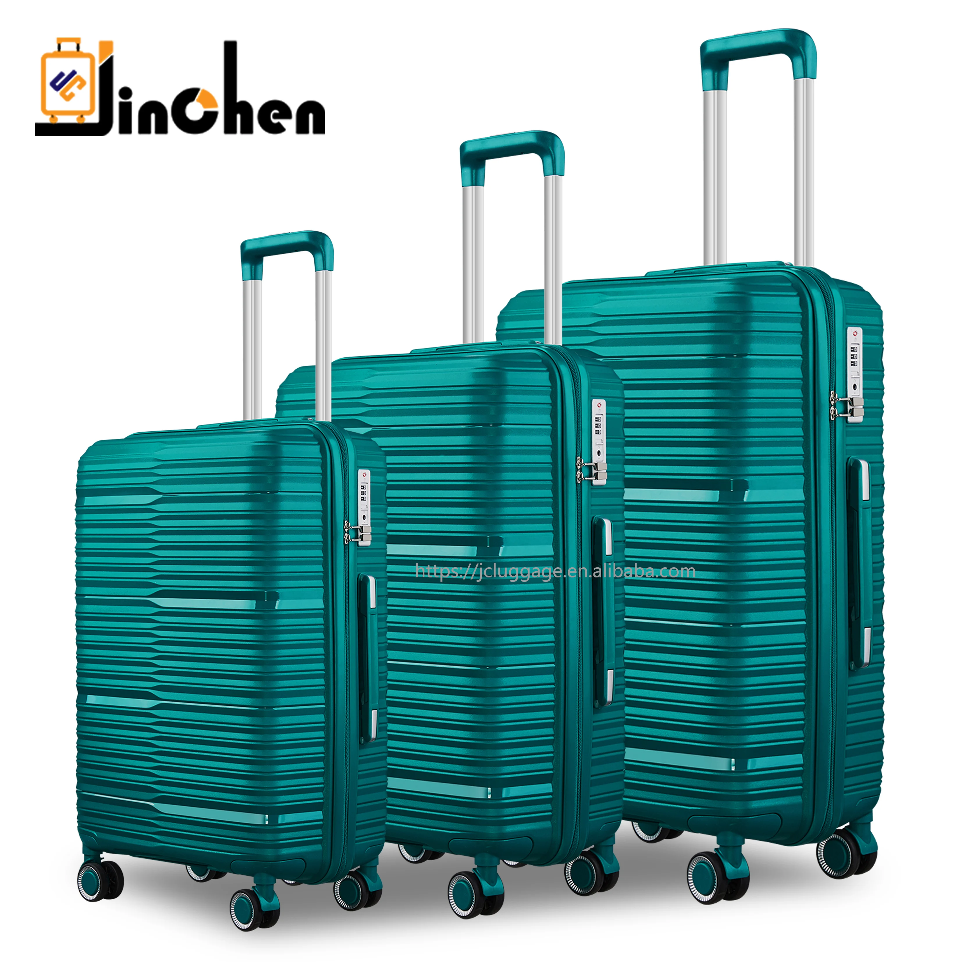 Luxury Design PP Hot Sale Travel Bags Luggage Classical Style Vintage Trolley Luggage PP Suitcase with Combination TSA Lock