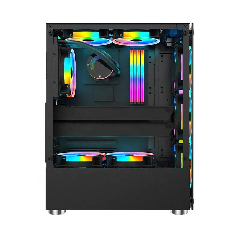 Hot Sell Oem case Gaming Computer Tempered Glass Wtih Argb Fans Pc case Full Tower 850w Power Supply Make in China
