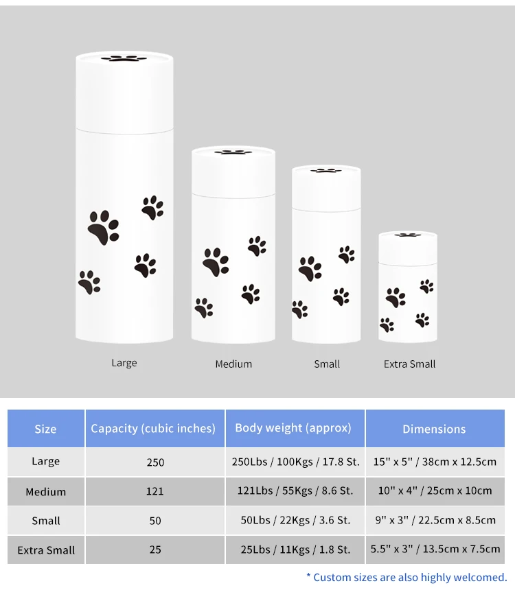 Funeral Supplie Cardboard Biodegradable Animal Coffin Casket Scatter Pod Paper Tube Cremation Ashes Pet Scatterinh Urn