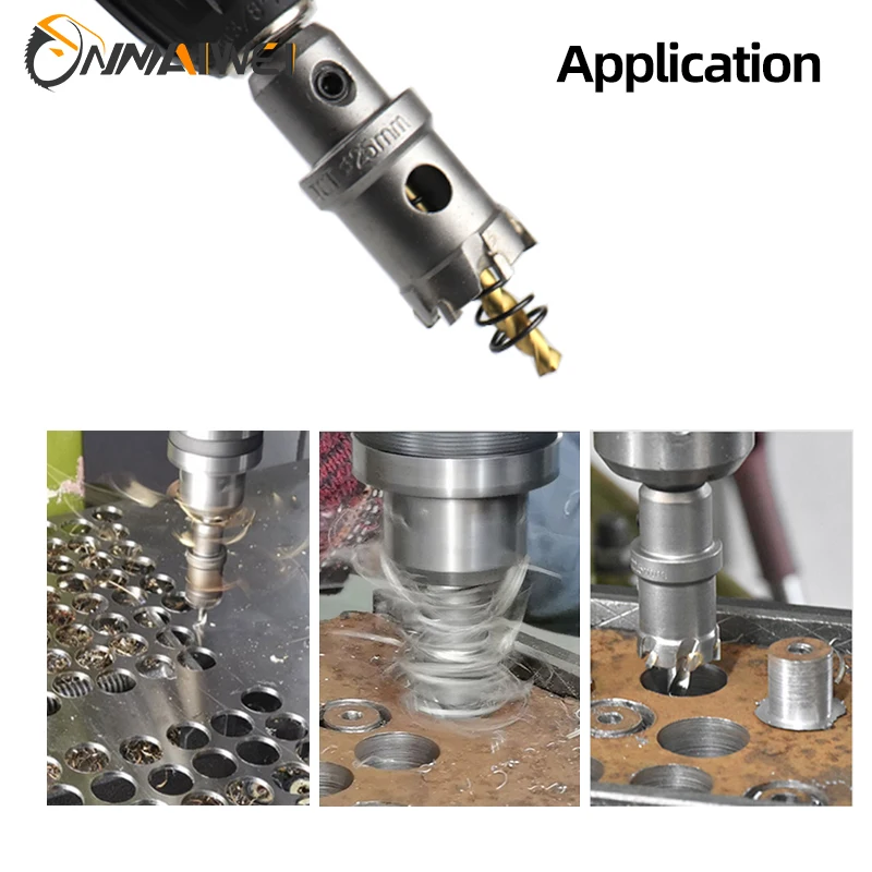 8pcs Drilling Crown for Stainless Steel TCT Hole Saw Set Tungsten Carbide Tipped Drill Bits for Metal Alloy Iron