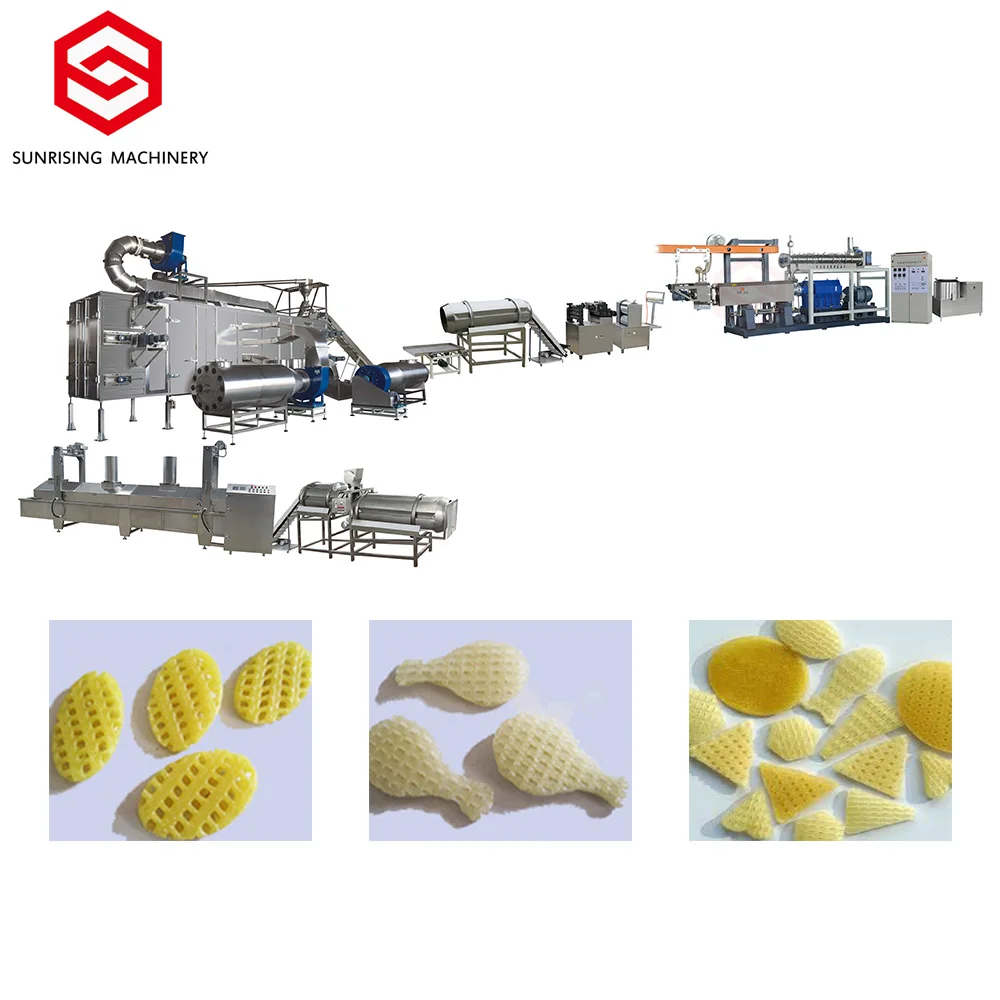 Indian 2D 3D Snack Food Pellet Pani Puri Making Machine Fully Automatic Extruder Stainless Steel Bearing Gear Pump Engine PLC