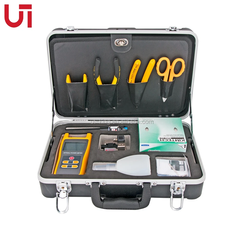 Fiber Tool Kit 10 in 1 FTTA FTTH Cold Connection Field Assembly Tool Kit OPM Miller Plier Fiber Cleaver Clean Paper Laser Pen