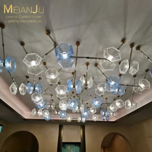 Zhongshan Luxury Indoor Hanging Pendant Light Premium Multicolored Glass Lamp Fixtures for Hotel Ceiling Lighting