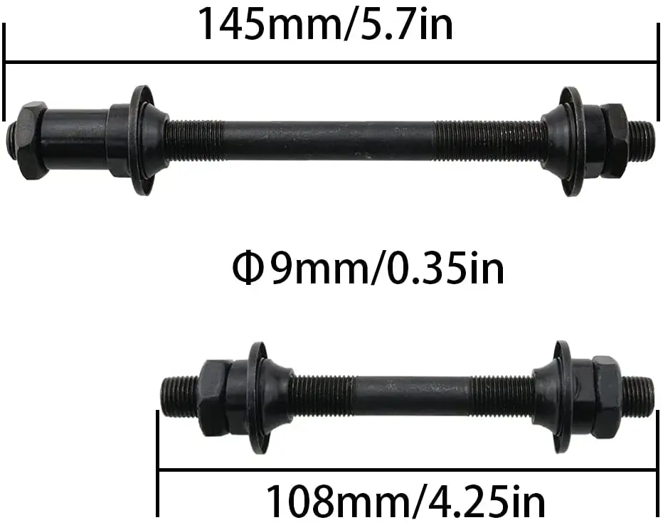 Bicycle Front and Rear Hub Axles 250mm and 180mm Through Axle Bicycle Hub Three Wheel Bicycle Axle Tyre