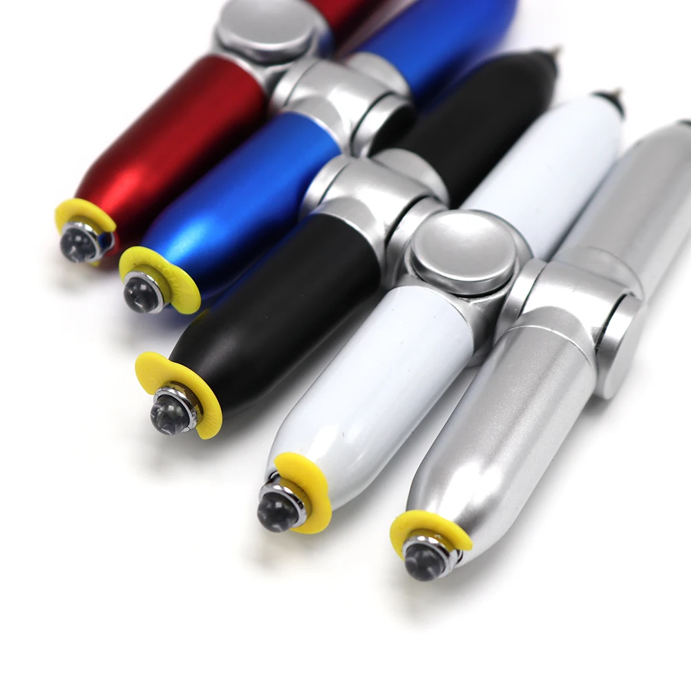 2024 Creative Multi Functional Fingertip Gyro Pen  Reduce Pressure  Stylus Fidget  Ballpoint Pens with LED Light