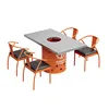 Tavolo lungo arancione 120 per quattro 4 sedie