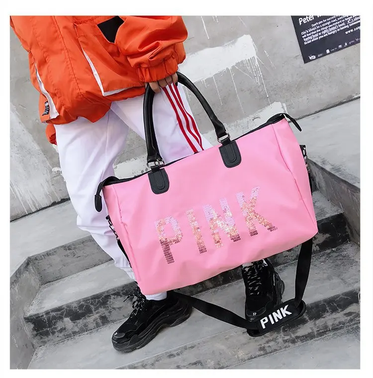 New Wholesale Luxury Sublimation Pink Ladies Women Travel Shoulder Bag ...