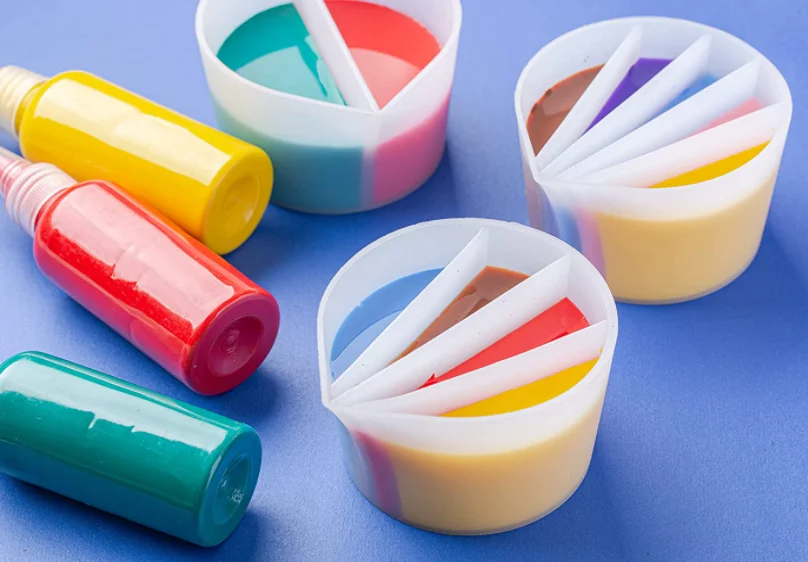 Diy Epoxy Silicone 2/3/4/5 Color Mixing Split Cup Silicone Paint Pouring Cup Mixing Paint