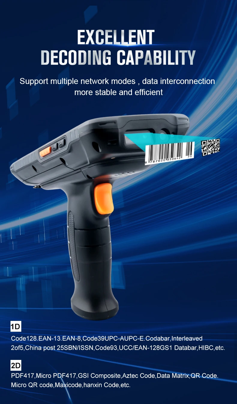 WiFi 4G LTE NFC Barcode Scanner Handheld Terminal Android PDA with Stock Availability