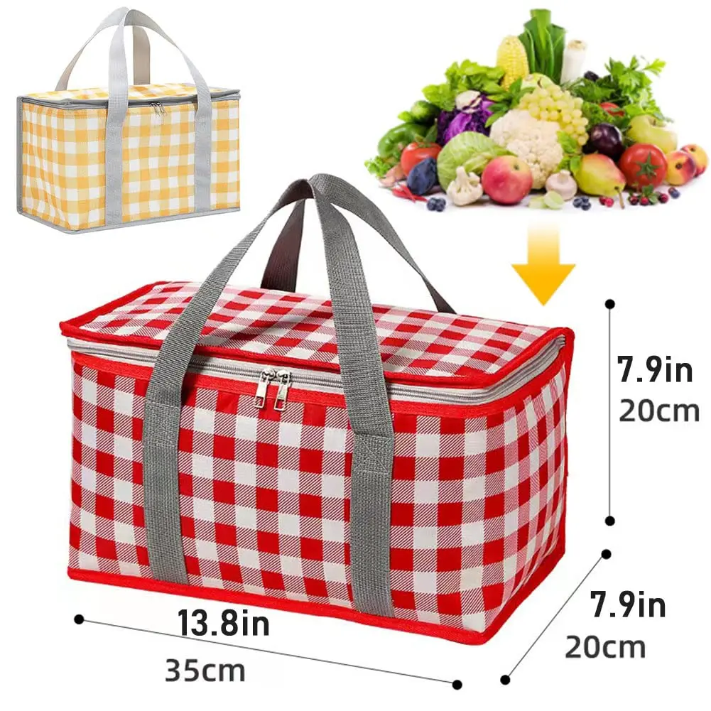 Aluminium Foil Tote Printing Picnic Cooler Bag Food Delivery Picnic Camping Lunch Bag Cooler Bag