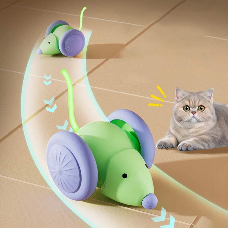 Automatic Sensing Moving Electric Pet Smart Mouse Vibrating Running Robot Laser Mice Speedy Tail New Cat Toys 2025