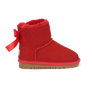 Princess Bow-knot Warm Shoes for Kids New Design Plush Boots for Girls Woman Wholesale Fashion Children's Snow Boots Leather