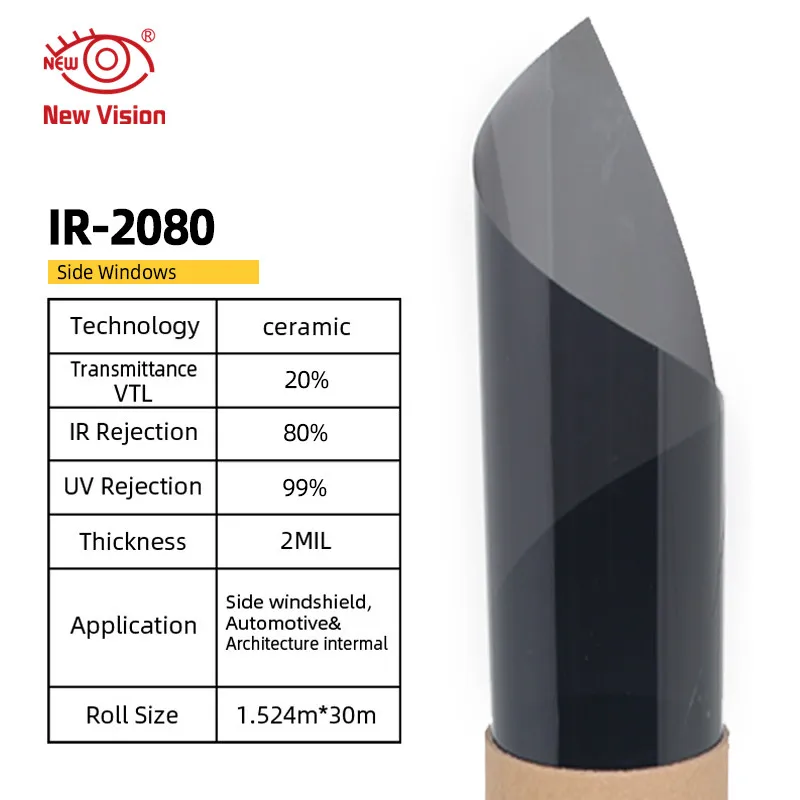 Tint Film Tint Auto Window Car Sun Control Window Film Nano Ceramic Single Color Window Tint Tools Supples 99% 2mil