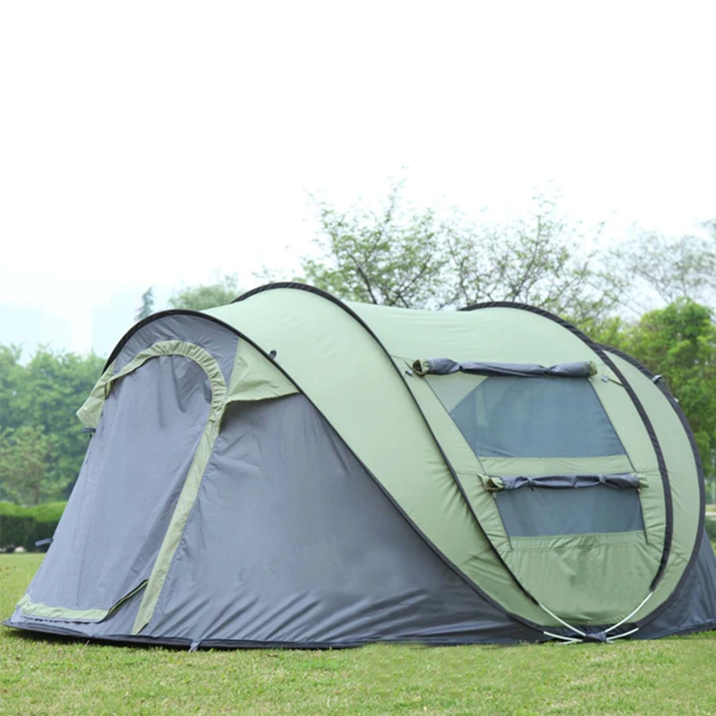 VivaGarden Tenda Da Campeggio Pop Up 4-5 Posti Impermeabile 2 Porte E 4 Finestre - 169A