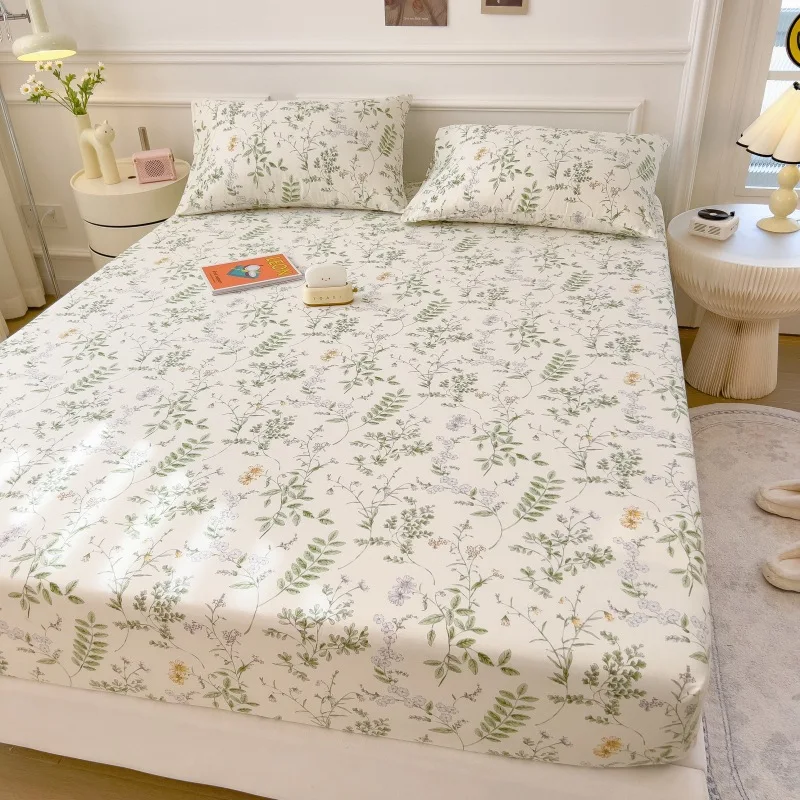 Hot selling All season Cotton bed cover Plant flower printing Mattress protective cover manufacture