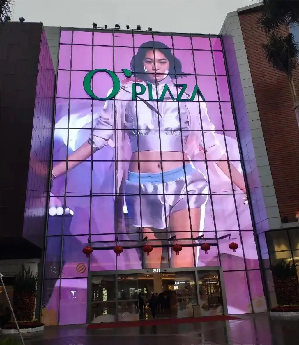 LED Film Transparent RGB Window Glass Super Advertising LED Wall Indoor P8 P10 Sexy Video Wall Full Hd Video SDK 1-3 Years IP45