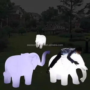 Plastic LED Elephant Statues White Lamp Decorative Lighting Colorful Change IP65 for Indoor/Outdoor Use Christmas
