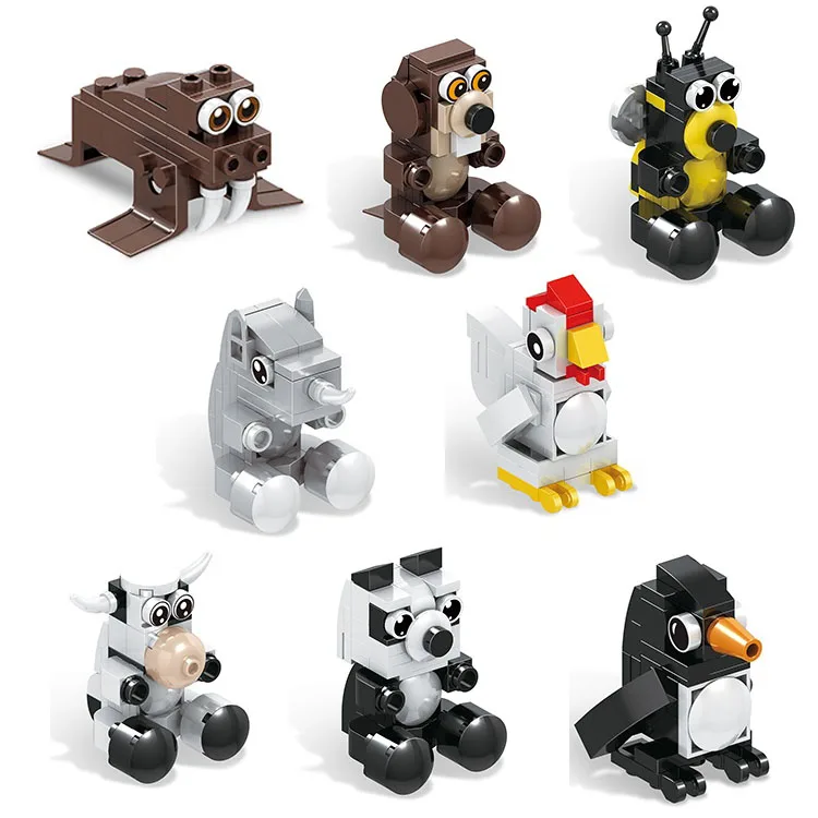 COGO Collection 16 Models Animal Build Block Sets Educational Toys DIY Building Bricks Blocks for Kids
