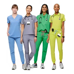 Cstuom Logo Summer Pet Dental Hospital Scrubs Uniforms Health Center Two Pieces Unisex Spandex Scrubs Suits