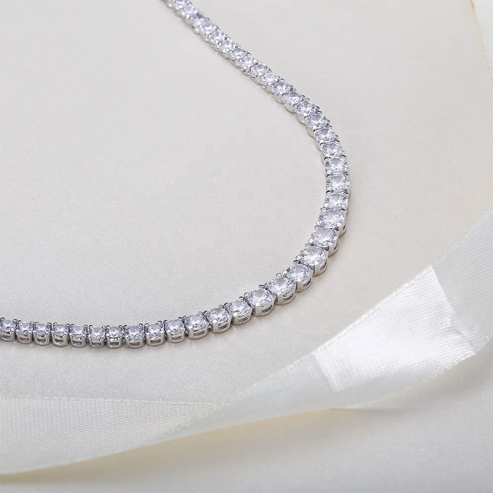 Iced Out Link Chain Necklace Women Tennis Chain Women's chocker Tennis Necklace Jewelry CZ Diamond Necklace