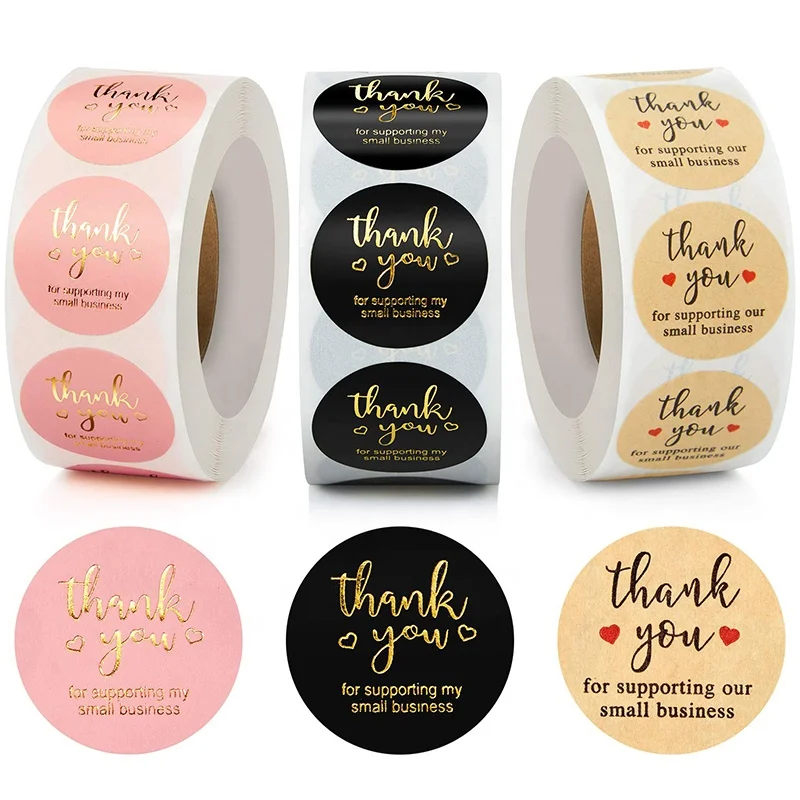 Thank You Sticker Packaging Labels Thank Tou For Shopping Stickers 1.5 ...