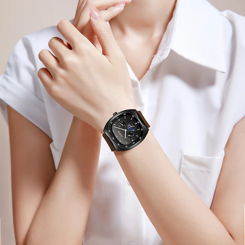 DOM 176 Watch Women Watches Big Dial Tonneau Creative Day Women's Bracelet  Watches Female Clock Relogio Feminino Montre Femme