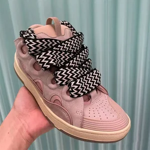 Designer Shoes Hot Selling Luxury Curbs Sneakers Lighted Anti-Slip Breathable Platform Lace-Up Walking Shoes