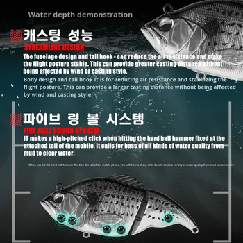 New Two-section Lure Multi-joint Fish 75mm 13g Slow Sinking Sea Fishing Hard Bait Long Casting Targeting Predatory ABS – Hard Lure – view 5