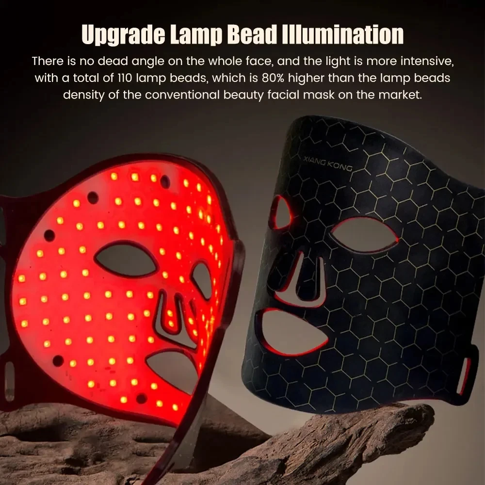 Beauty Device 2024 LED Red Light Therapy Face Mask 7 Colors Photon Radio Frequency Skin Rejuvenation Tightening Skin Care Tool