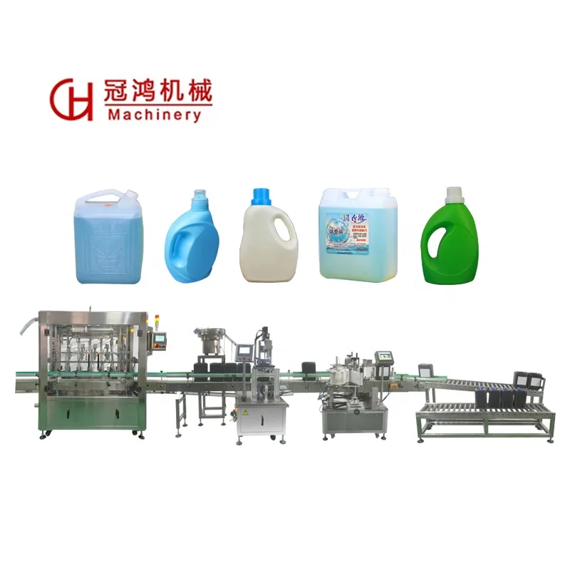 Factory Quality Automatic Liquid Detergent Making Machines Shampoo Liquid Soap Filling Capping Labeling Production Line