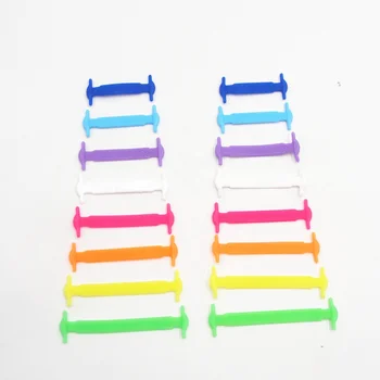 Multi color elastic lazy silicone shoelaces no Tie silicone laces for Kids and Adults