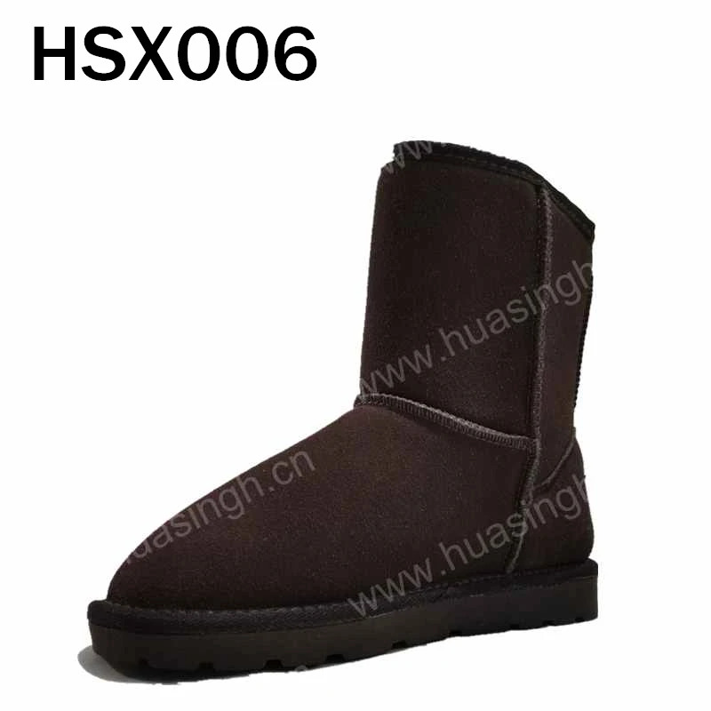 LXG,Korea Style Brown Keep Warm Women Boots Winter Anti-cold Thick Wool Dirt-resistant Suede Snow Boots HSX006